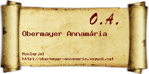 Obermayer Annamária névjegykártya